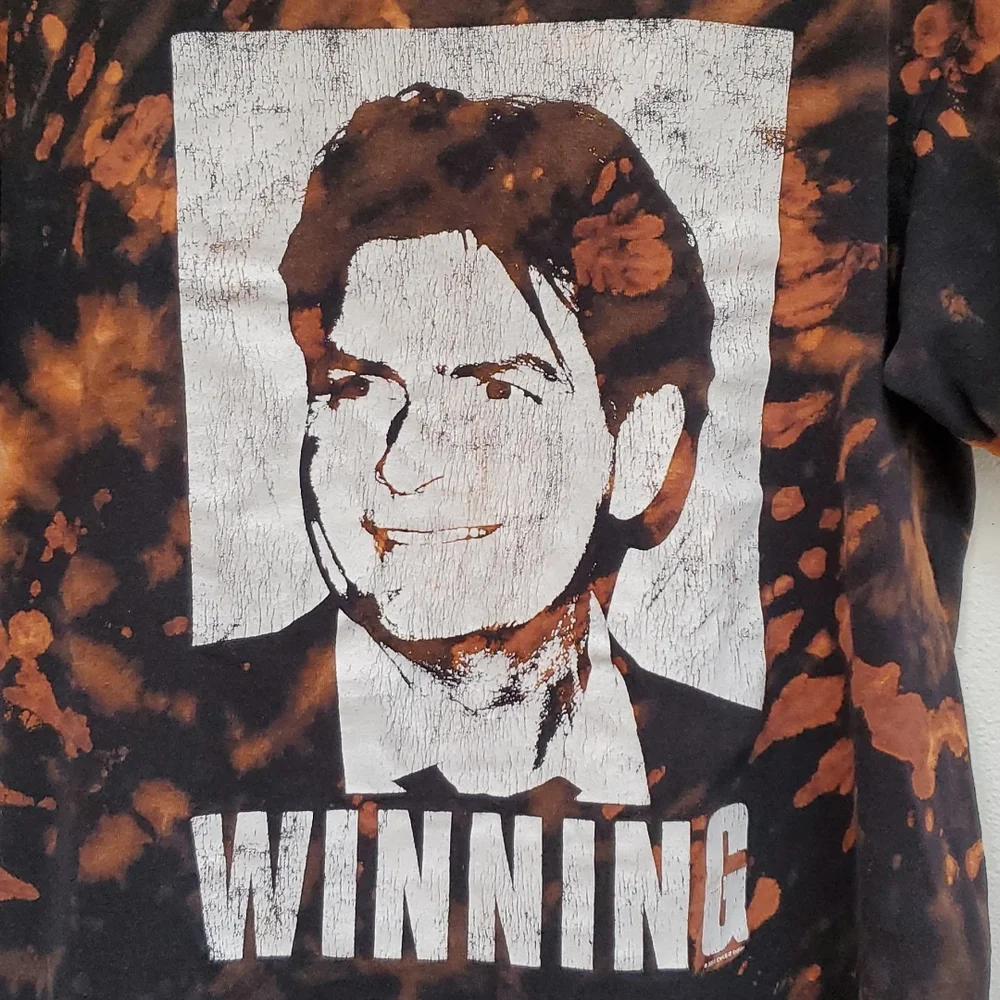 Black Graphic T-Shirt WINNING Charlie Sheen - Picture 2 of 7